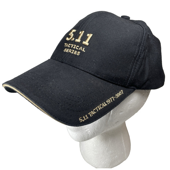 5.11 Tactical Series Logo 30th Anniversary Hat Cap 1977-2007 Black Gold Adjust - Picture 1 of 11